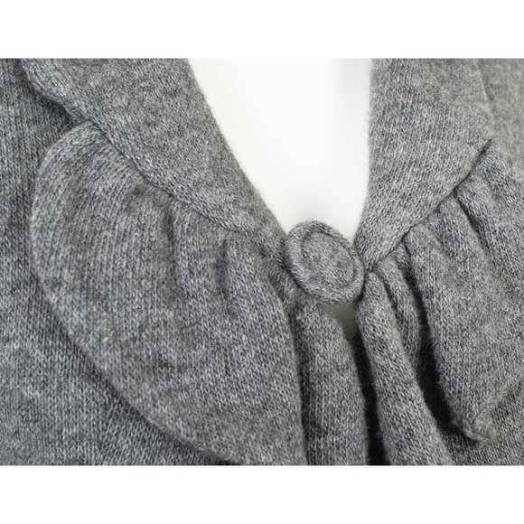 Louis Verdad Gray Knit Cropped Ruffled Cardigan Bolero Sweater, size S - Picture 6 of 9